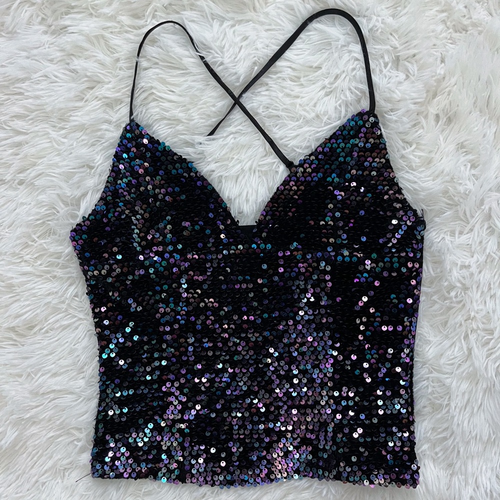 Windsor Love Culture Multicolored Sequin Tank Top Size Small
